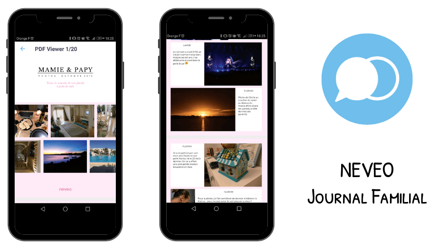 Rendu Album Neveo sur l'application mobile