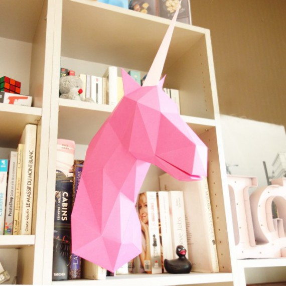 Sculpture en papier diy mallo la licorne